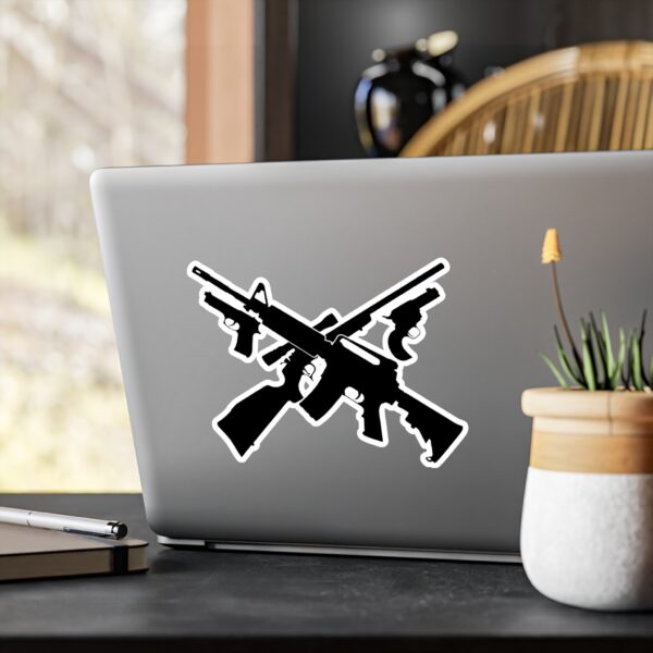 Crossed Firearms Kiss-Cut Vinyl Decal - Image 16