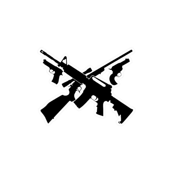 Crossed Firearms Kiss-Cut Vinyl Decal - Image 9