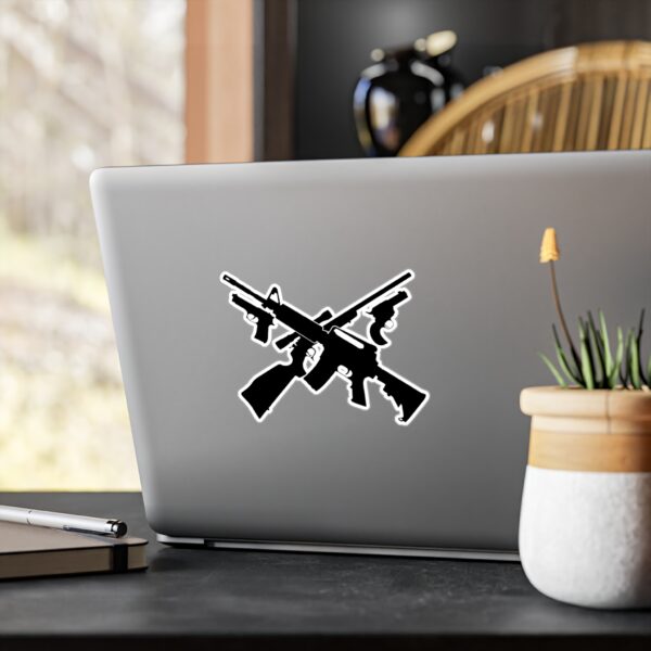 Crossed Firearms Kiss-Cut Vinyl Decal - Image 12