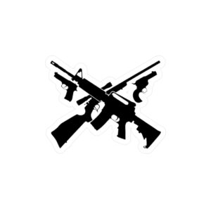 Crossed Firearms Kiss-Cut Vinyl Decal