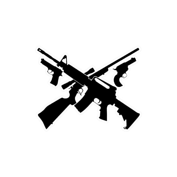Crossed Firearms Kiss-Cut Vinyl Decal - Image 13