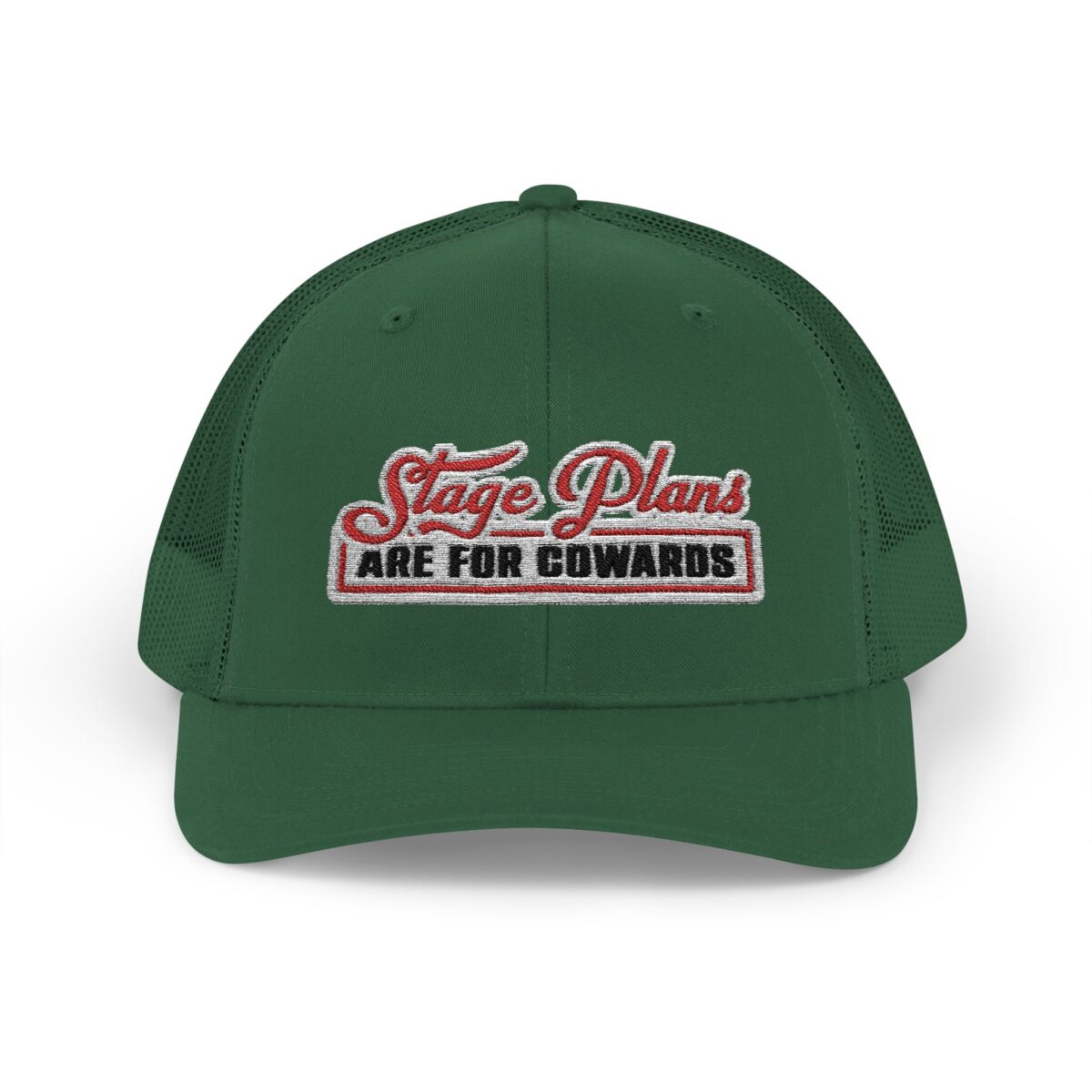 Stage Plans Are For Cowards Snapback Trucker Cap - Image 8