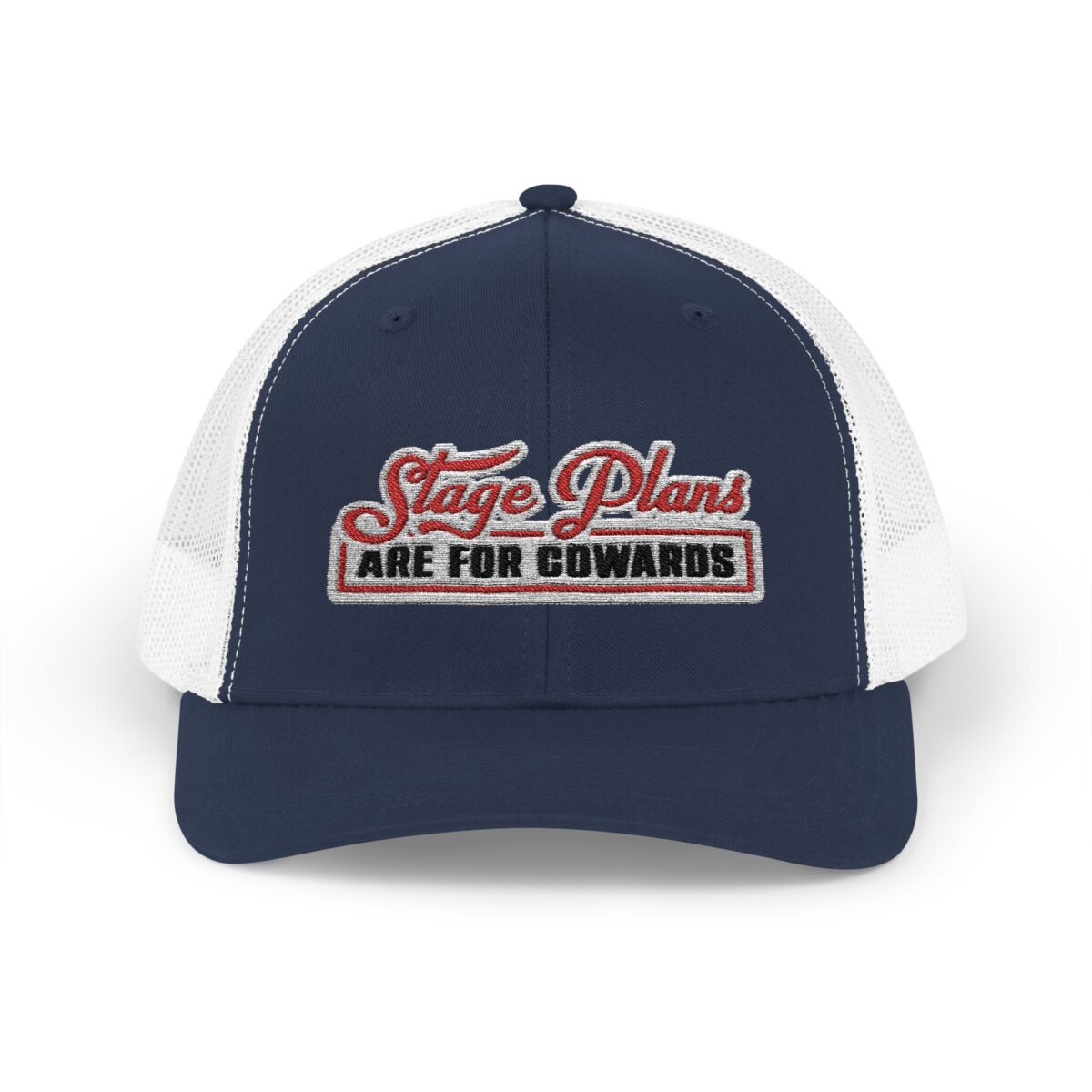 Stage Plans Are For Cowards Snapback Trucker Cap - Image 4
