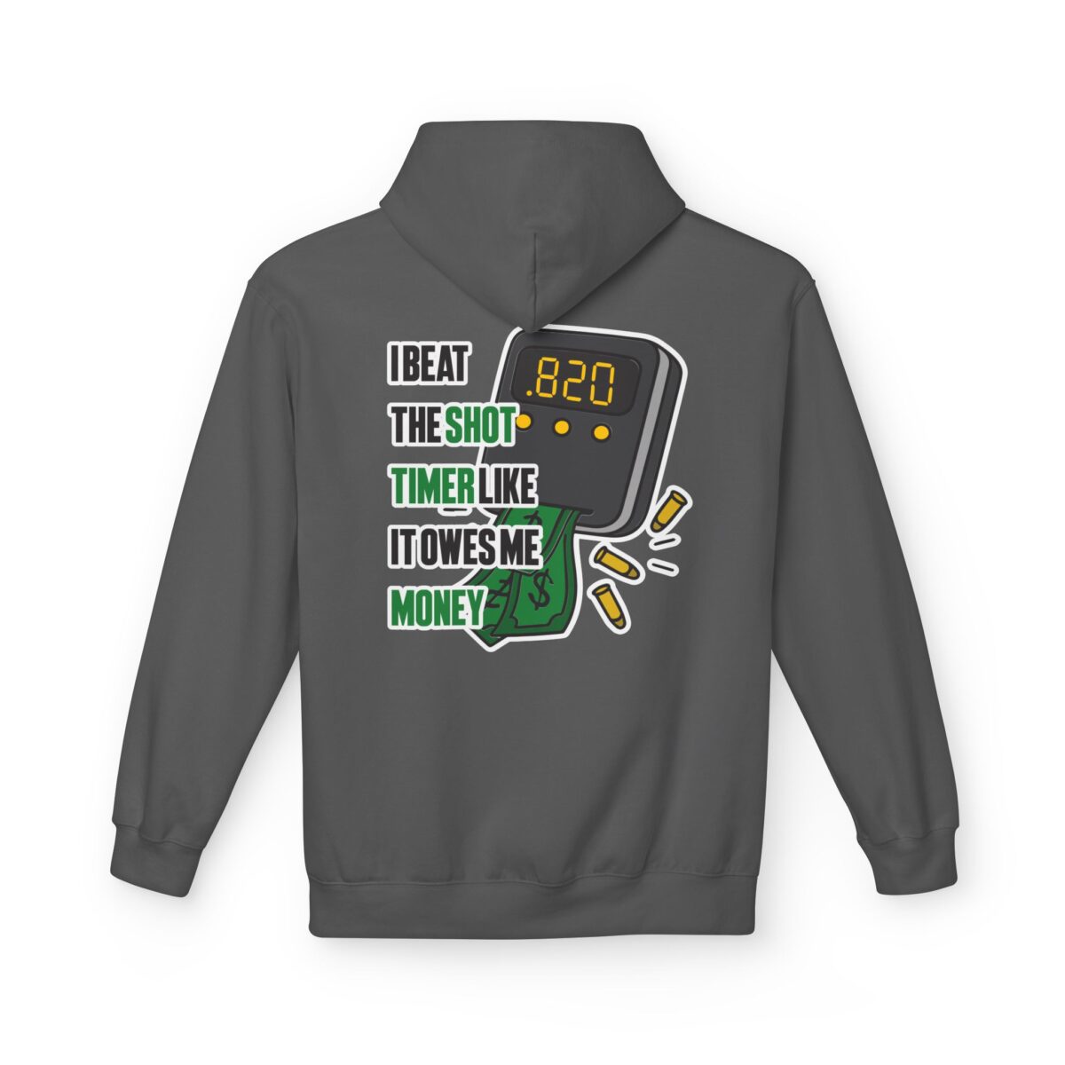 I Beat The Shot Timer Like It Owes Me Money, Cowboy Fleece Hoodie - Image 17