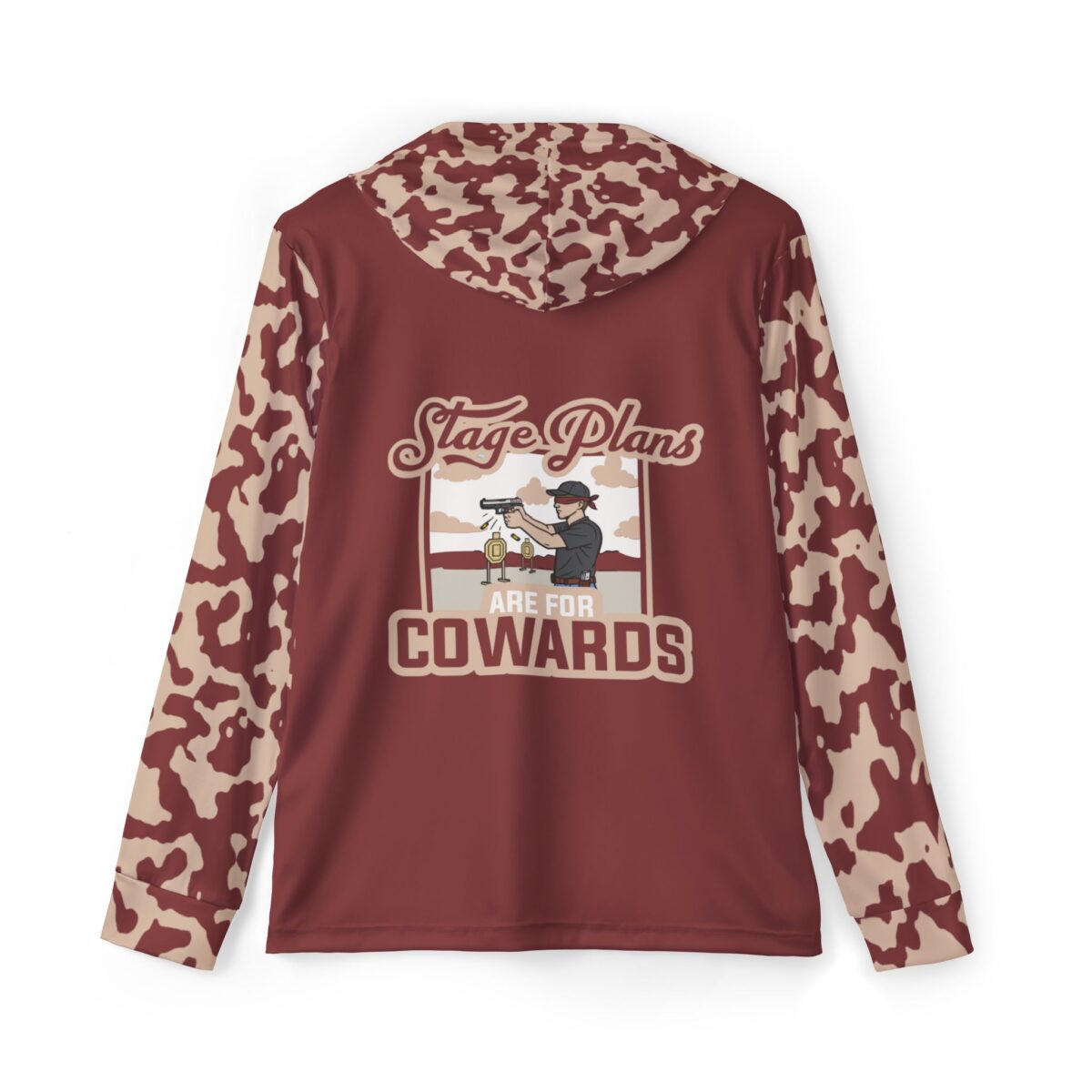 Stage Plans Are For Cowards Red and Tan CamoSun Shirt