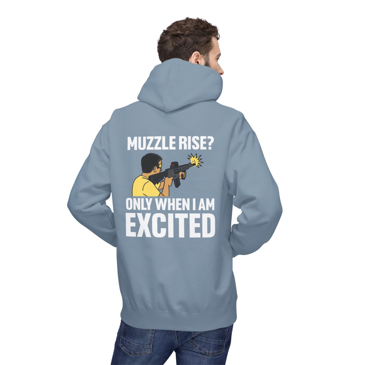 Muzzle Rise? Only When I'm Excited, Cowboy Fleece Hoodie - Image 3