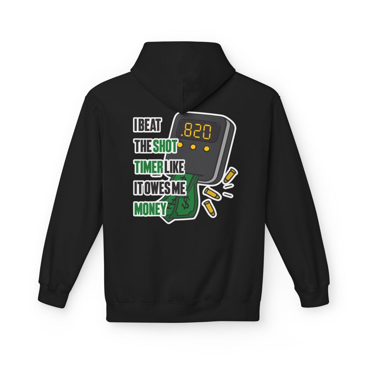 I Beat The Shot Timer Like It Owes Me Money, Cowboy Fleece Hoodie - Image 11