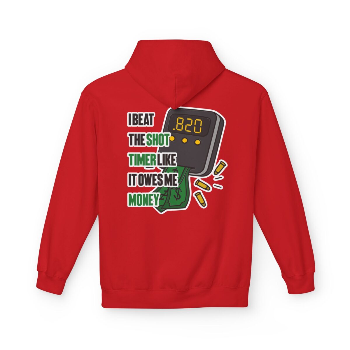 I Beat The Shot Timer Like It Owes Me Money, Cowboy Fleece Hoodie - Image 23