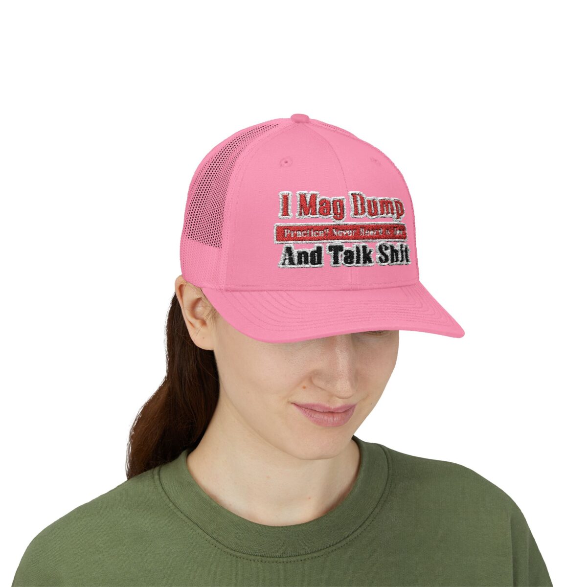 I Mag Dump and Talk Shit Snapback Trucker Cap - Image 9