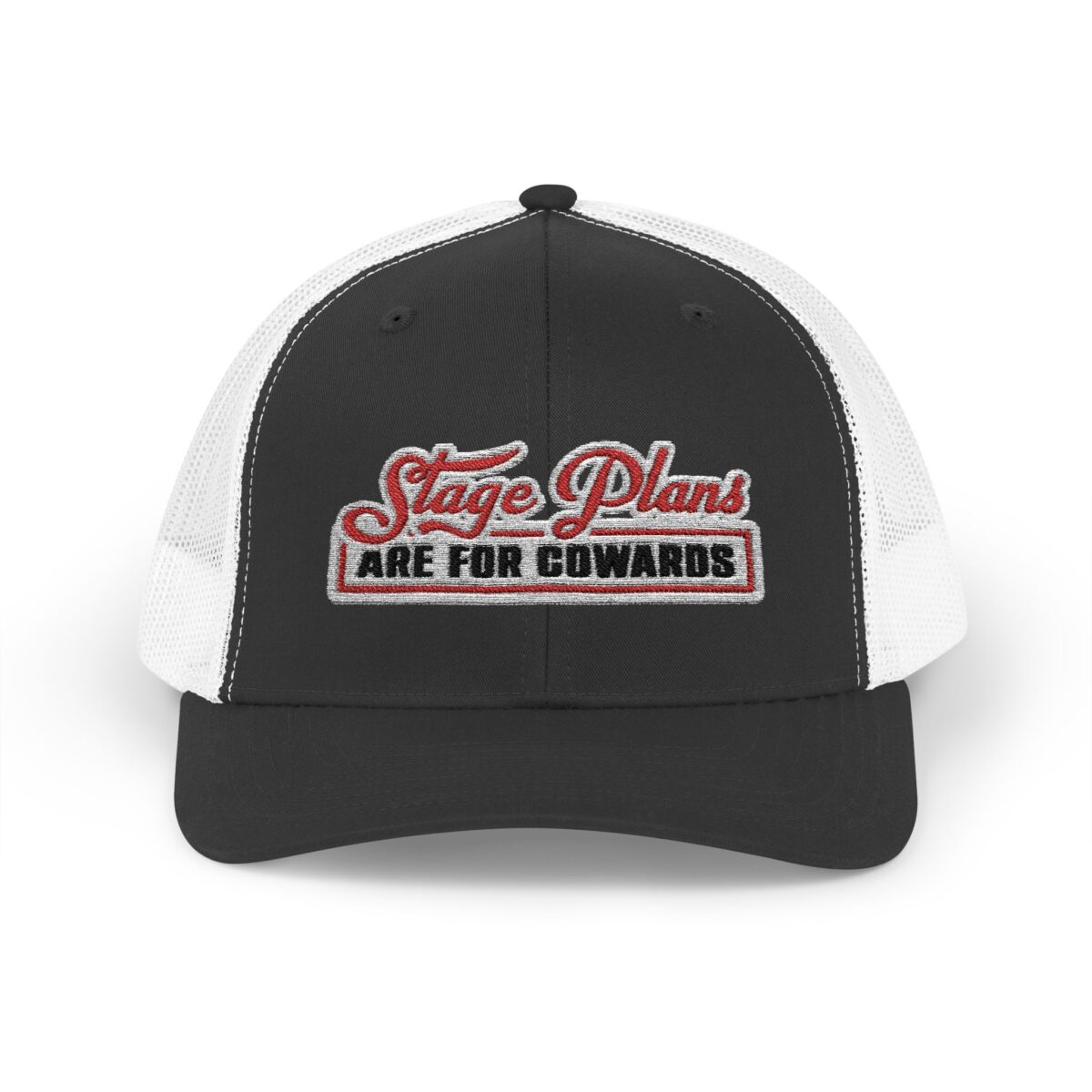 Stage Plans Are For Cowards Snapback Trucker Cap - Image 7