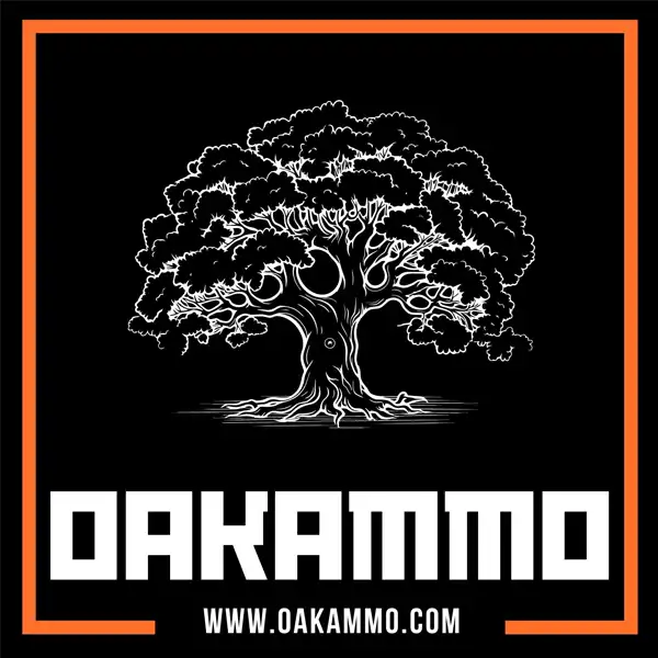 OakAmmo.com Logo featuring an Oak Tree and iconic orange trim